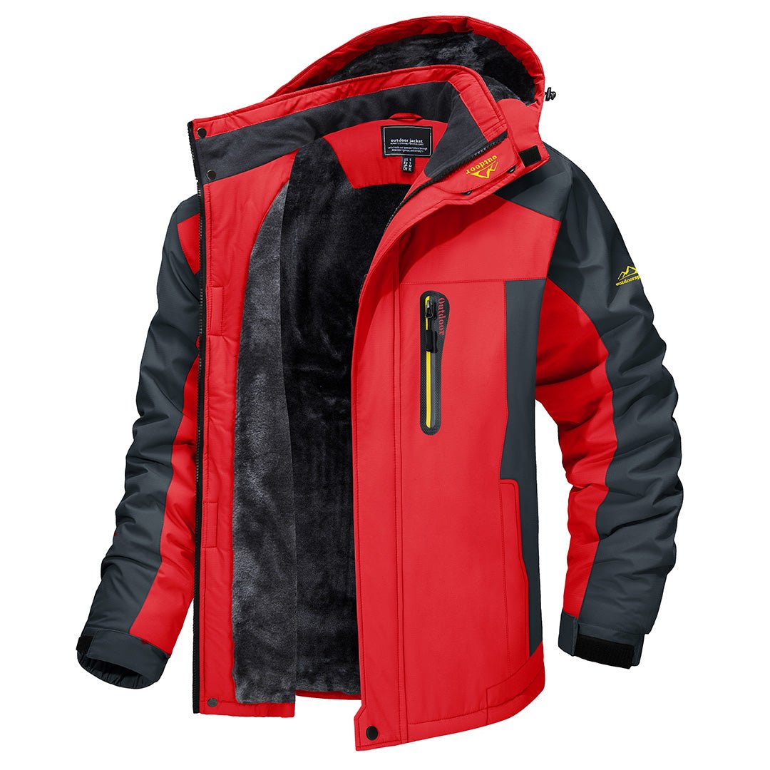 Men's Waterproof Windbreaker Jacket - Red