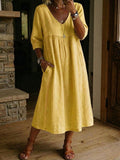 Women's Loose-Fit Dress - Yellow