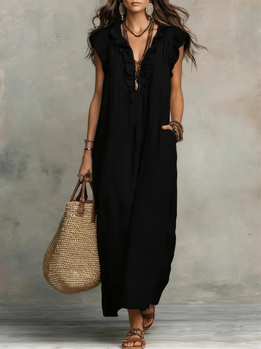 Women's Boho Dress - Black