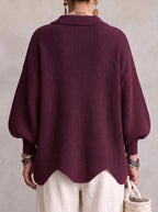 Women's Oversized Cardigan with Metal Buttons
