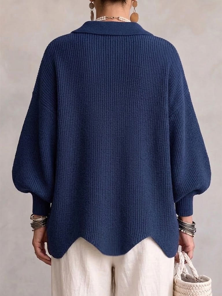 Women's Oversized Cardigan with Metal Buttons