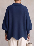 Women's Oversized Cardigan with Metal Buttons