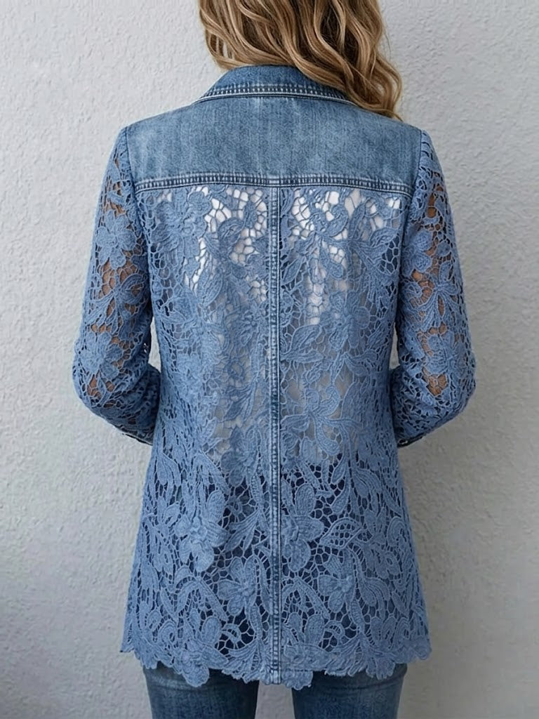 Women's Floral Lace Panel Blazer
