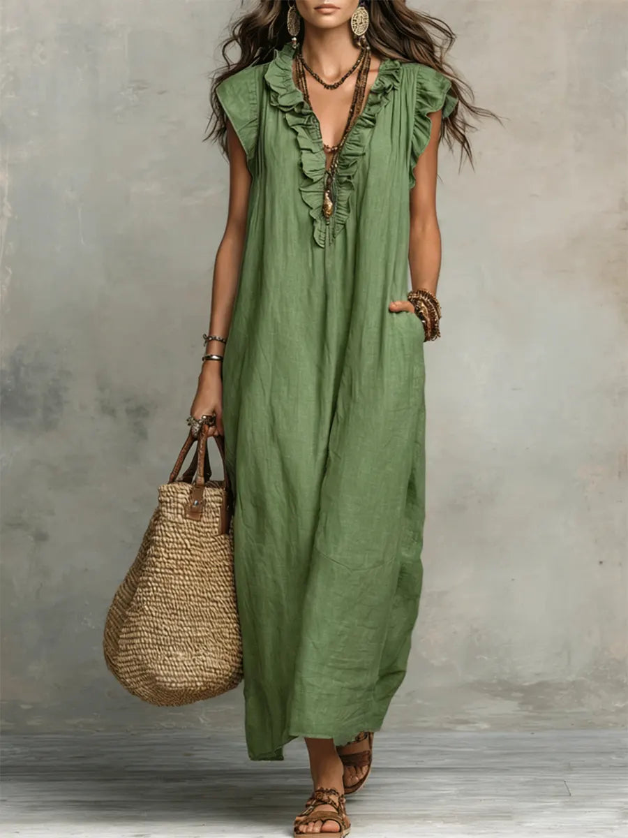Women's Boho Dress - Green