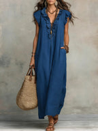 Women's Boho Dress - Blue