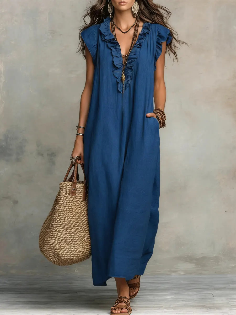 Women's Boho Dress - Blue