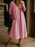 Women's Loose-Fit Dress - Pink