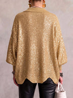 Women's Oversized Cardigan with Metal Buttons