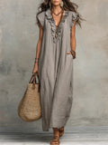 Women's Boho Dress - Gray