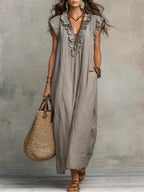 Women's Boho Dress - Gray