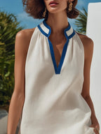 Women's Linen Halter Top and Shorts Set