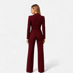 Women's Elegant V-Neck Long Sleeve Maxi Jumpsuit for Events