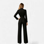 Women's Elegant V-Neck Long Sleeve Maxi Jumpsuit for Events