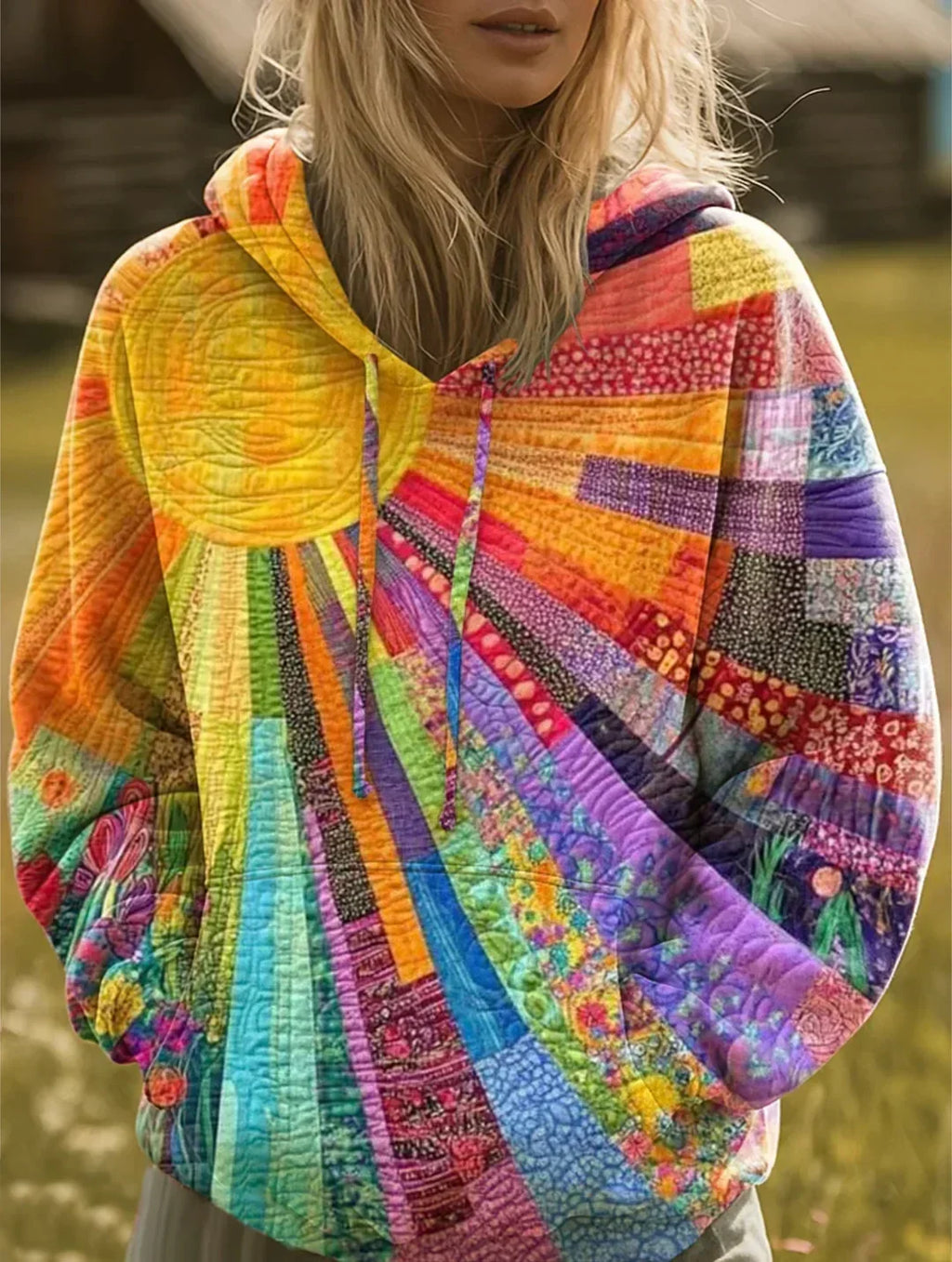 Women's Boho Hoodie - Multicolor