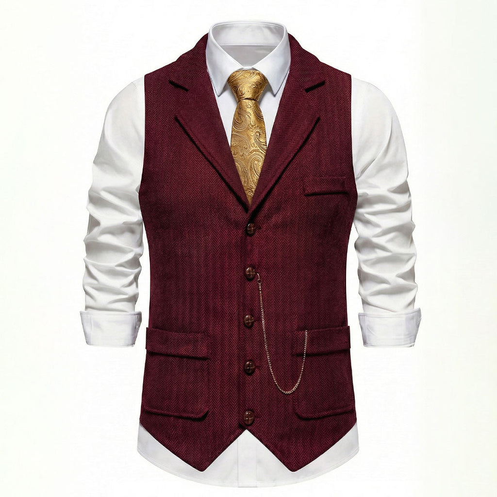 Men's Elegant Ultra-Comfortable Vest - Crimson Red