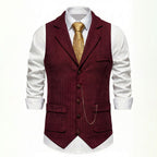 Men's Elegant Ultra-Comfortable Vest - Crimson Red