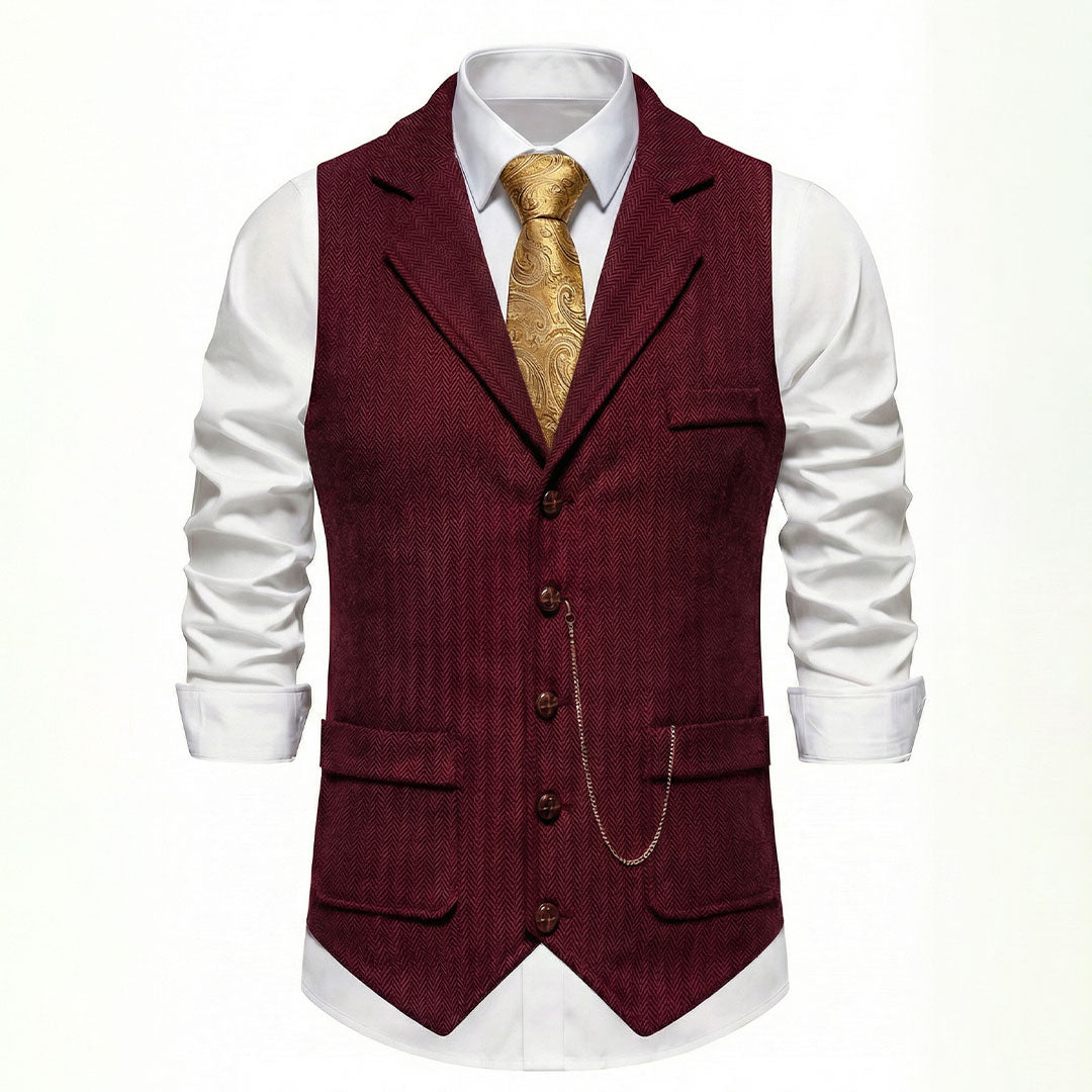 Men's Elegant Ultra-Comfortable Vest - Crimson Red