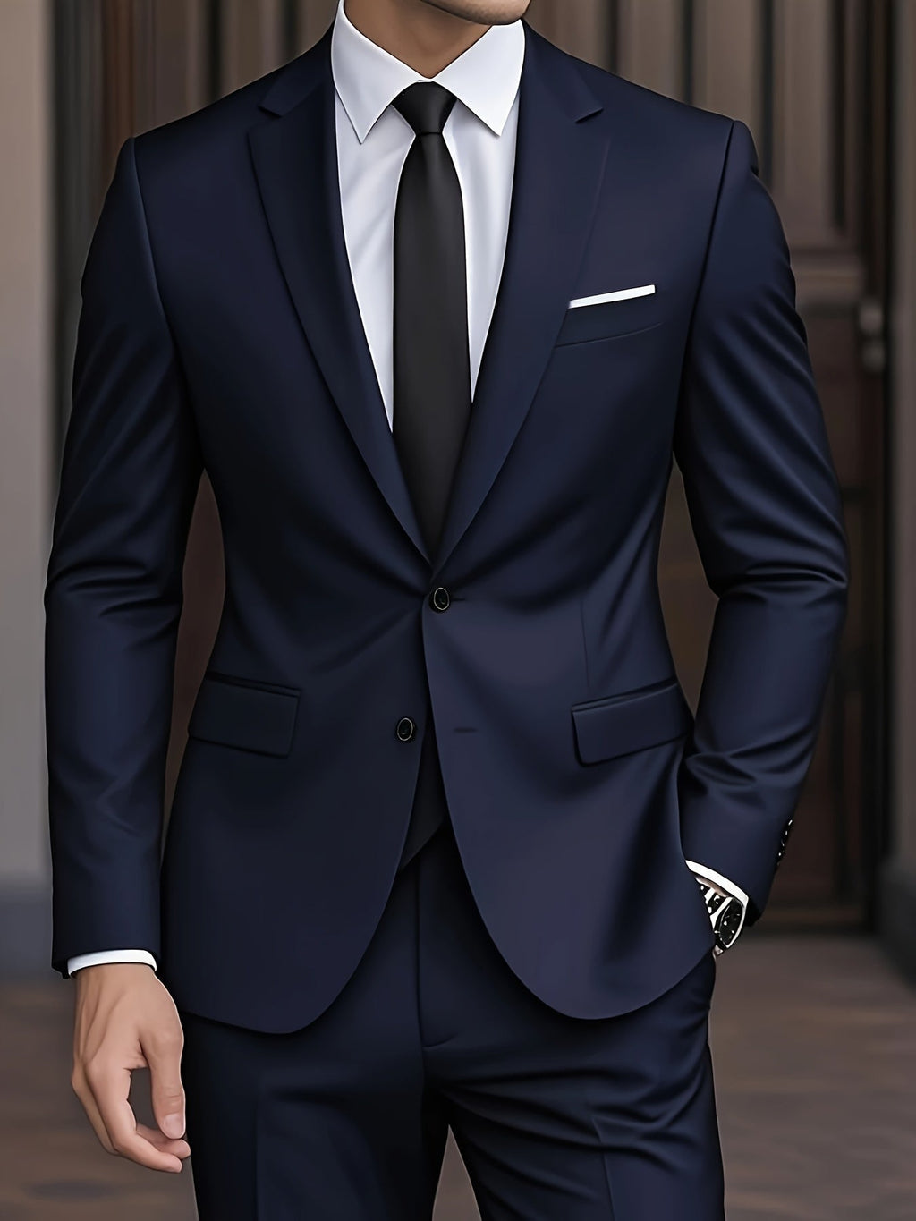 Men's Slim Fit Two-Piece Wedding Suit