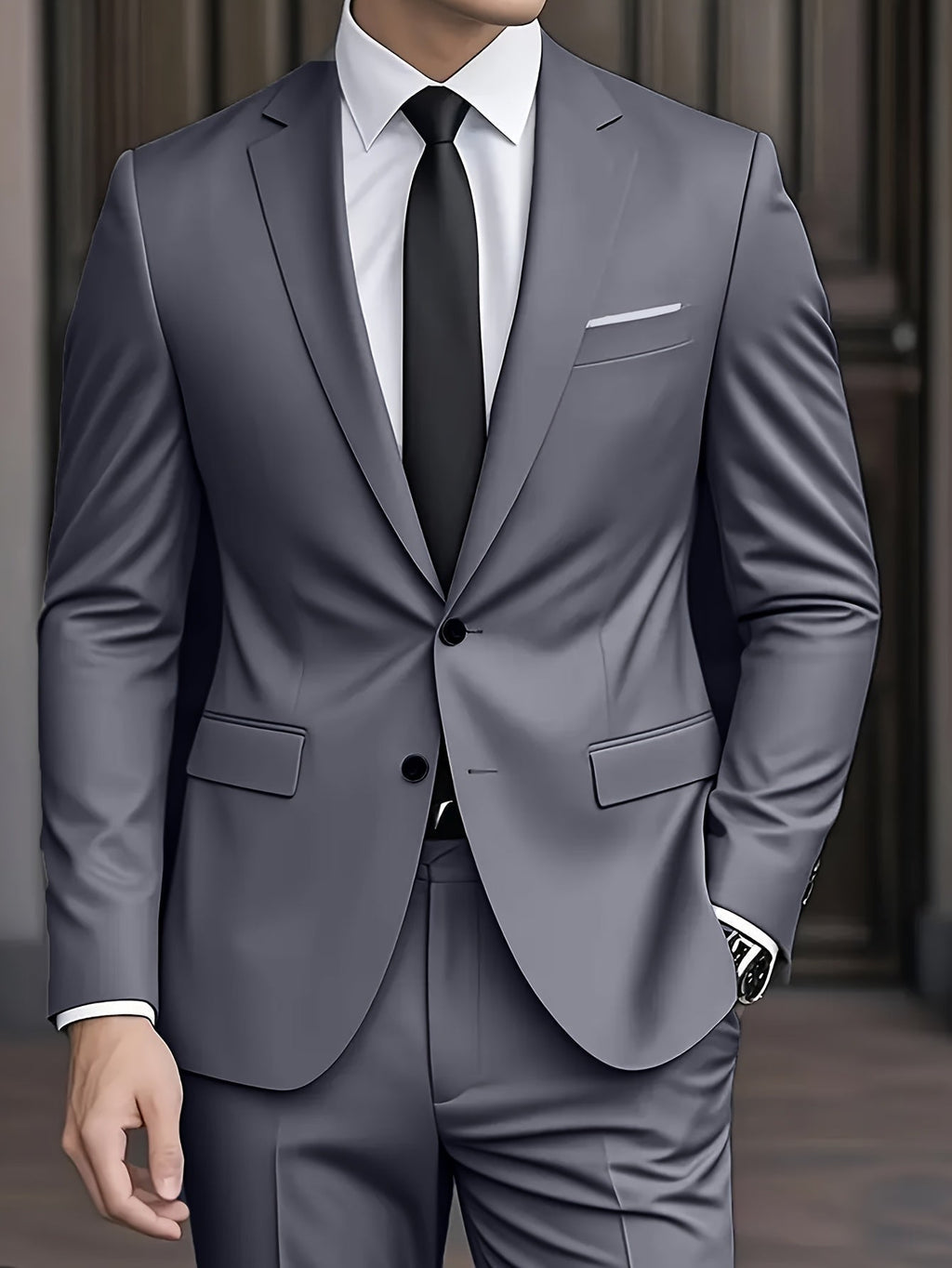 Men's Slim Fit Two-Piece Wedding Suit
