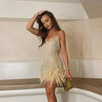 Women's Sleeveless Sparkle Summer Party Dress - Gold