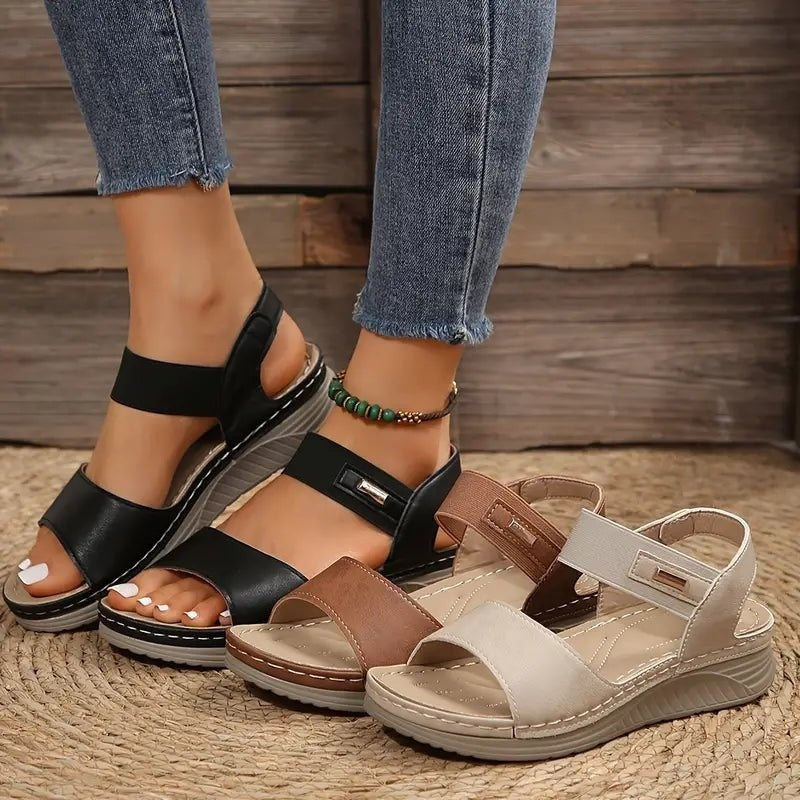 Women's Comfort Flat Sandals with Adjustable Straps