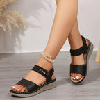 Women's Comfort Flat Sandals with Adjustable Straps