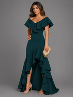 Women's Elegant Evening Dress - Green