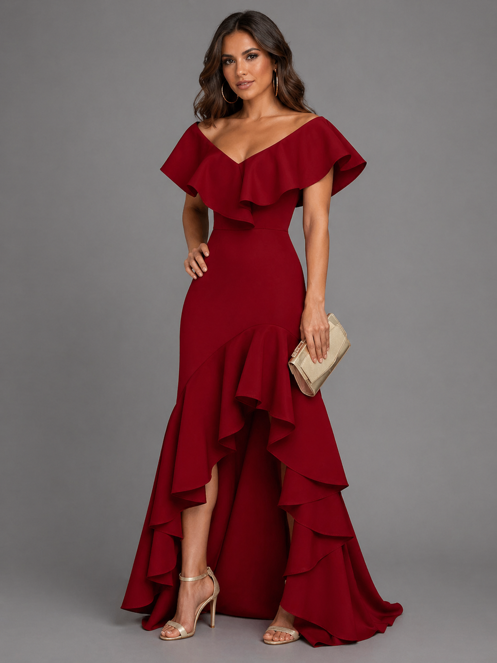 Women's Elegant Evening Dress - Red