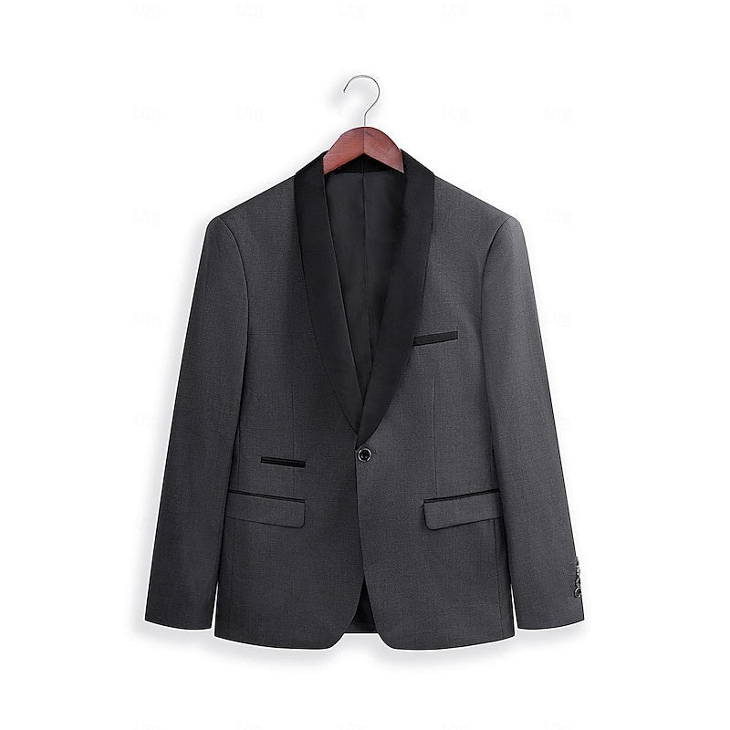 Men's Two-Piece Wedding Suit with Satin Lapel