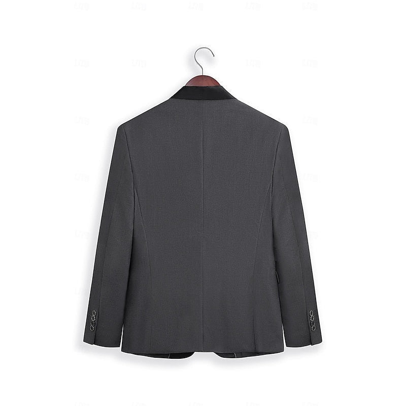 Men's Two-Piece Wedding Suit with Satin Lapel