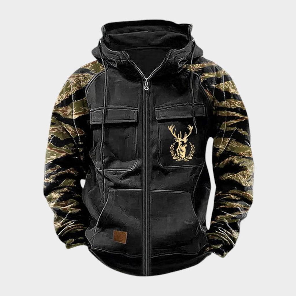 Men's Vintage Military Jacket - Black