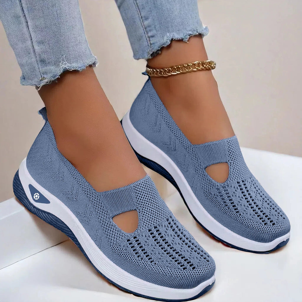Women's Orthopedic Sneakers with Supportive Insole - Blue