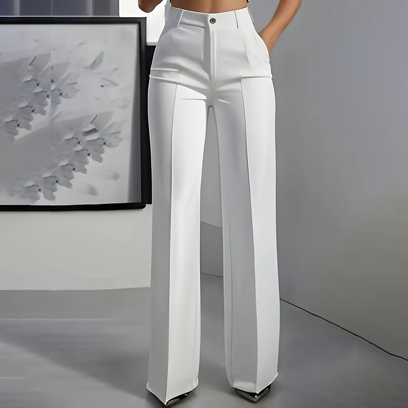 Women's High-Waisted Dress Pants - White