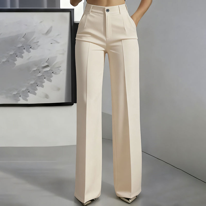 Women's High-Waisted Dress Pants - Beige