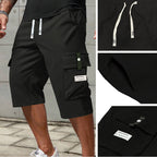 Men's Casual Cargo Capri Pants with Adjustable Drawstring