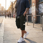 Men's Casual Cargo Capri Pants with Adjustable Drawstring