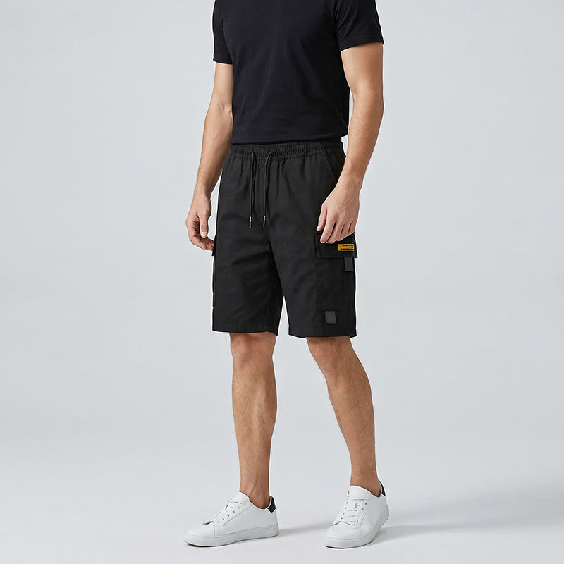 Men's Casual Cargo Shorts with Adjustable Drawstring