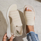 Women's Breathable Platform Sandals - Beige