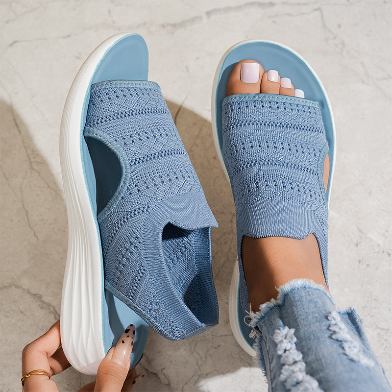 Women's Breathable Platform Sandals - Sky Blue