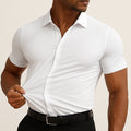 Men's Slim Fit Short Sleeve Dress Shirt - Arctic White