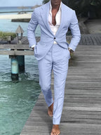 Men's Slim Fit Two-Piece Suit - Blue
