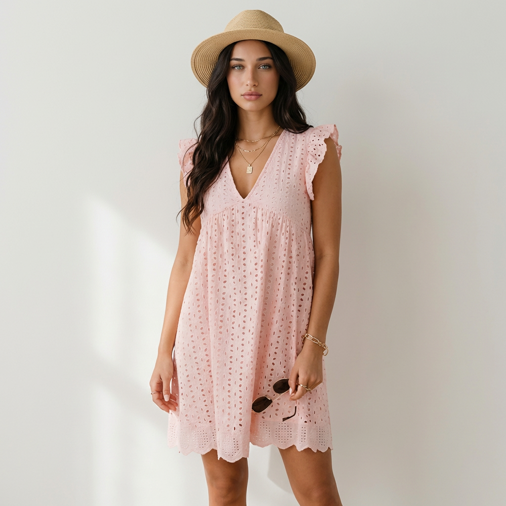 Women's Mini Dress - Light Pink