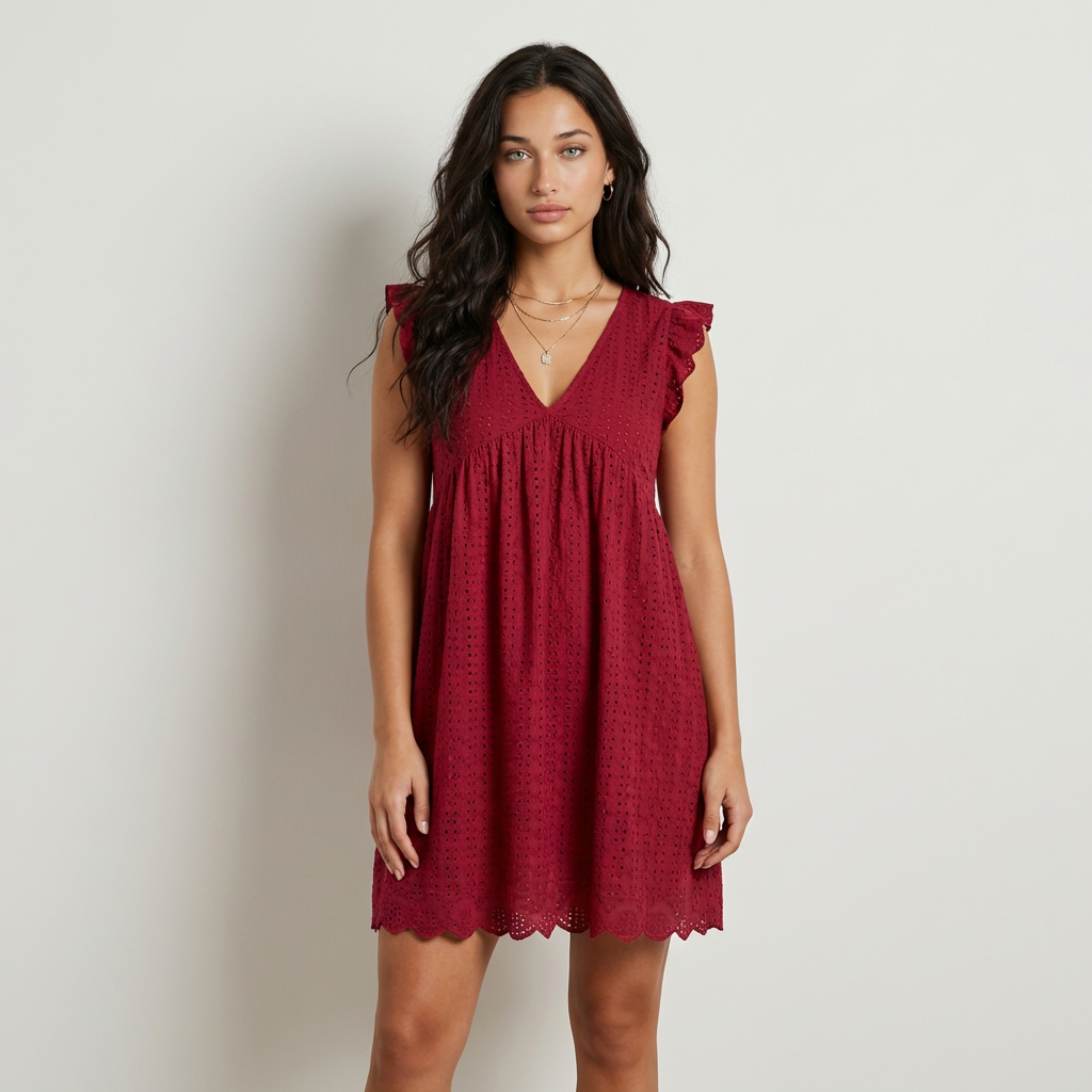 Women's Mini Dress - Burgundy