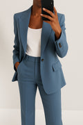 Women's Elegant Skirt Suit Set - Blue