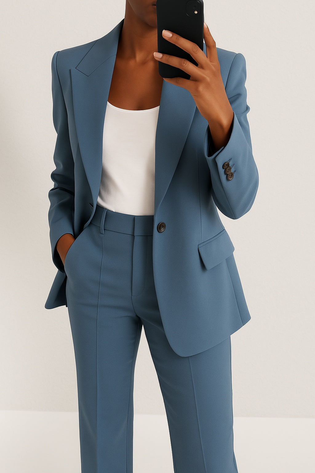 Women's Elegant Skirt Suit Set - Blue