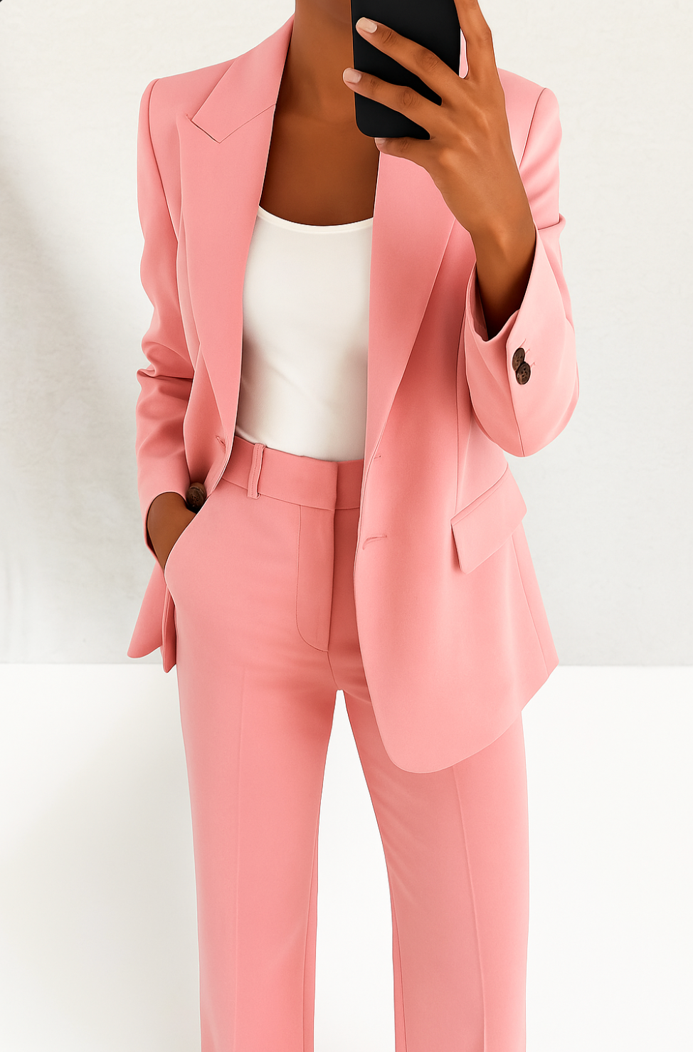 Women's Elegant Skirt Suit Set - Pink