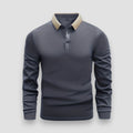 Men's Long Sleeve Polo Shirt - Gray