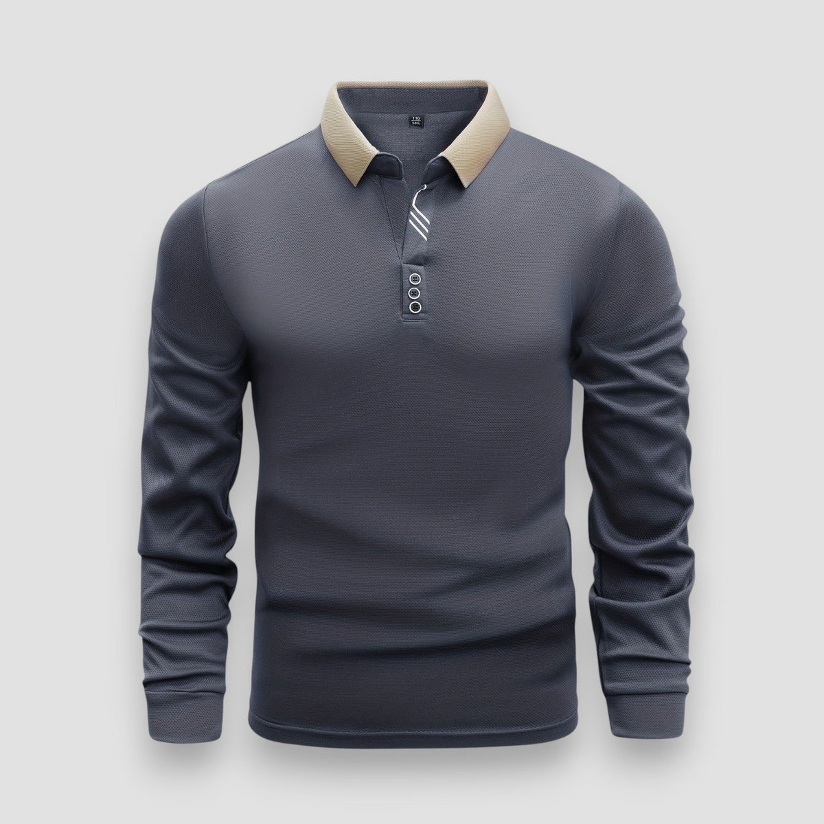 Men's Long Sleeve Polo Shirt - Gray