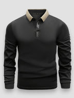 Men's Long Sleeve Polo Shirt - Black