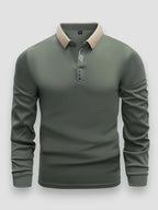 Men's Long Sleeve Polo Shirt - Green